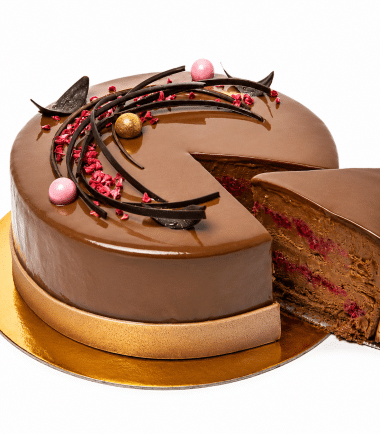 Tort Mousse Negru cu Zmeură